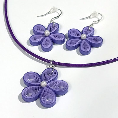 Quilled Paper Necklace & Earring Set